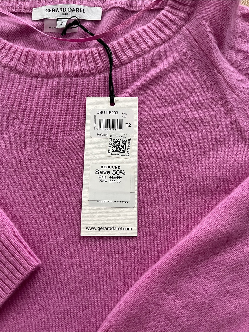 Gerard Darel Rose-Pink Crewneck Sweater